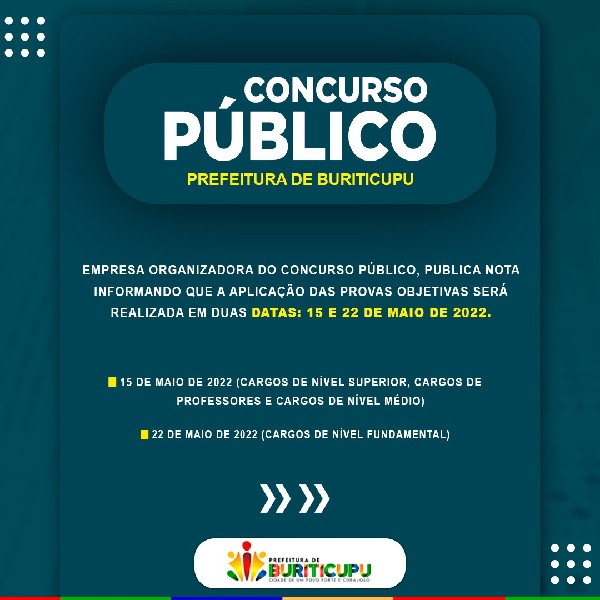 Concurso Público para provimento de vagas na Administração Pública Municipal
